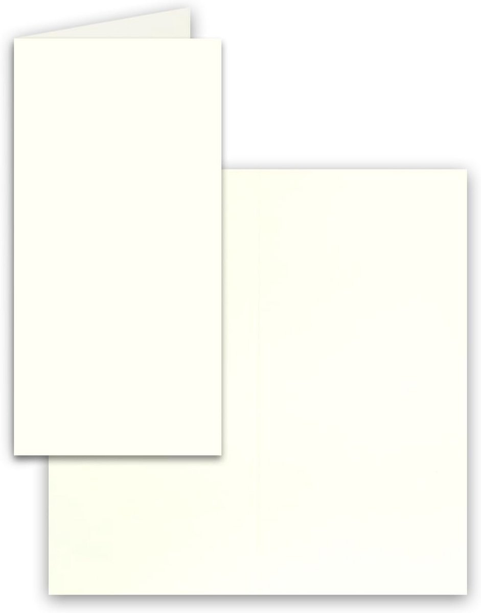 100x Blanco Vouwkaarten DIN Lang (10,5 x 21 cm) Dubbel - Ideaal voor Uitnodiging, Wenskaart & Kerst