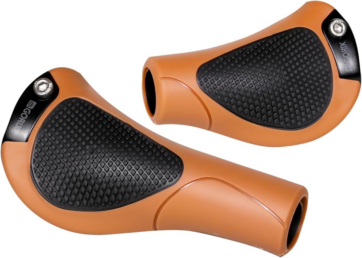 Ergonomische FietsStuurhandvatten Lock-on Antislip Bruin MTB Comfort