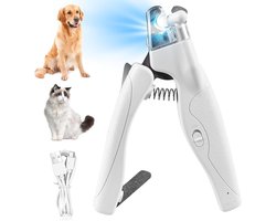 Nagelknipper voor huisdieren - met LED-lampje voor honden en katten - Veiligheid - voor beginners, katten,geweldig geschikt voor honden, puppy's, konijnen en kleine dieren - wit