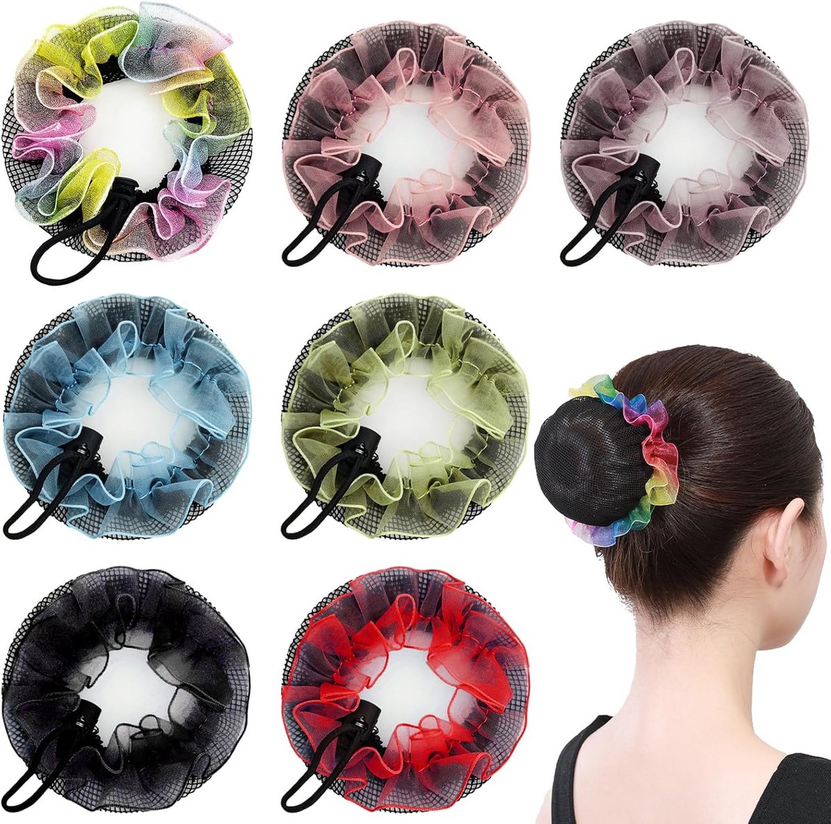 7 Gekleurde Knot Haarnetjes voor Ballet en Dans - Onzichtbare Haaraccessoires
