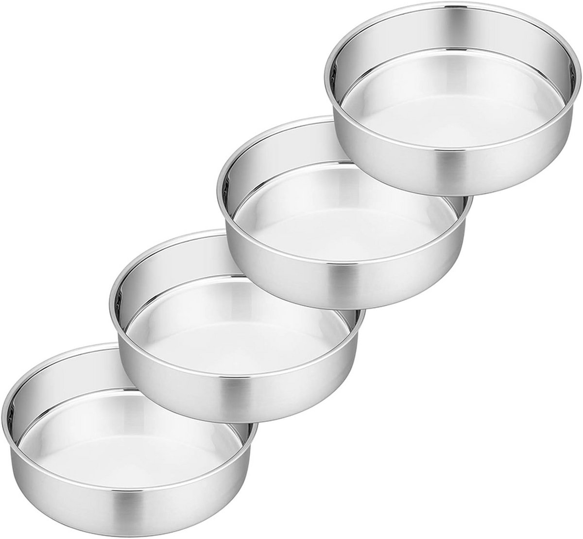 Set van 4 Ronde Bakvormen van 6 Inch - Roestvrij Staal