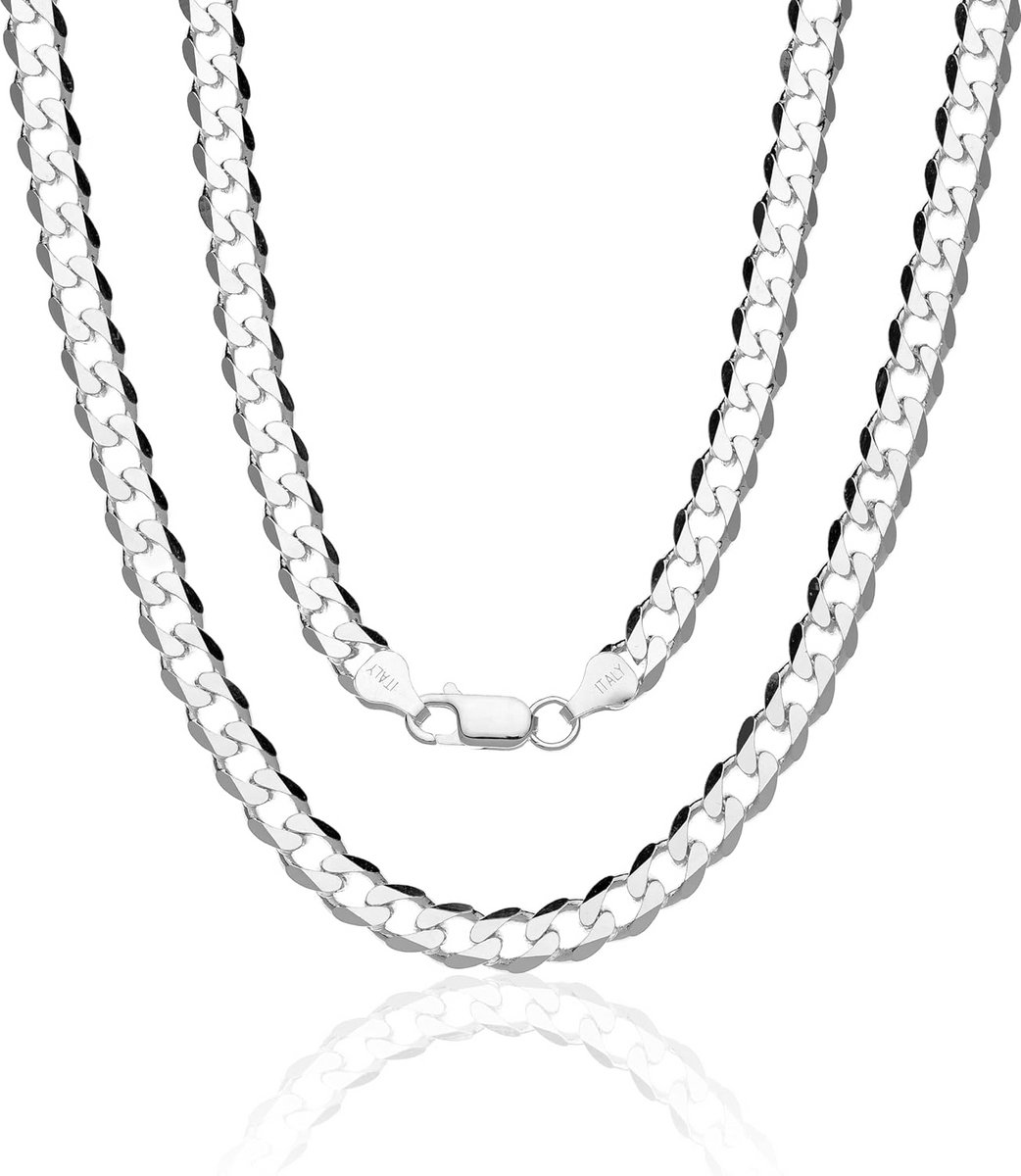 Cuban Link Chain 6,6 mm 925 Sterling Zilver - Heren Dames Halsketting