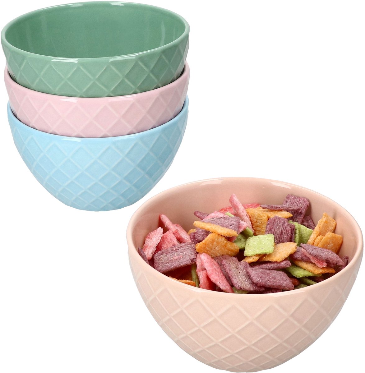 Set van 6 Advent rood steengoed graankommen voor 6 personen - 23010346