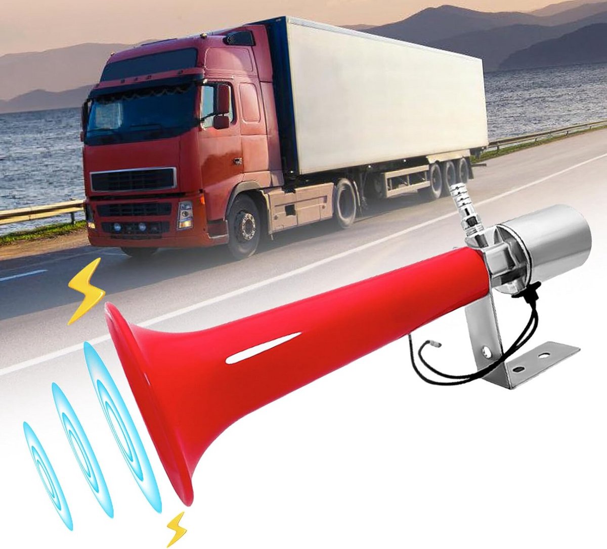 Krachtige 12V/24V Persluchthoorn voor Vrachtwagen en Caravan