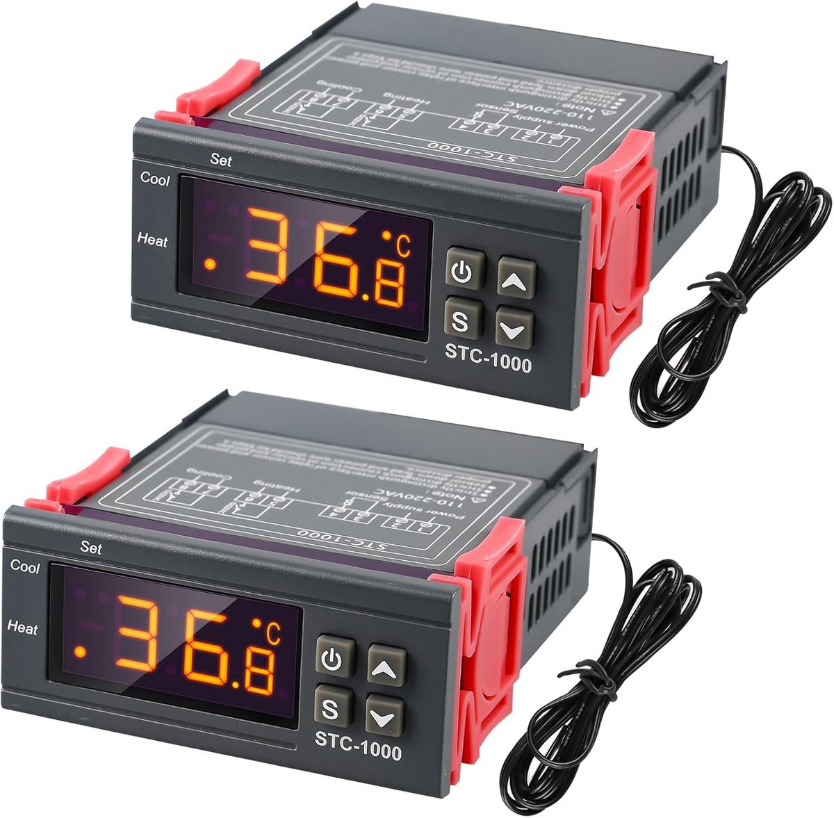 Digitale Temperatuurregelaar met NTC Sensor - Thermostaat voor Koelen en Fermentatie