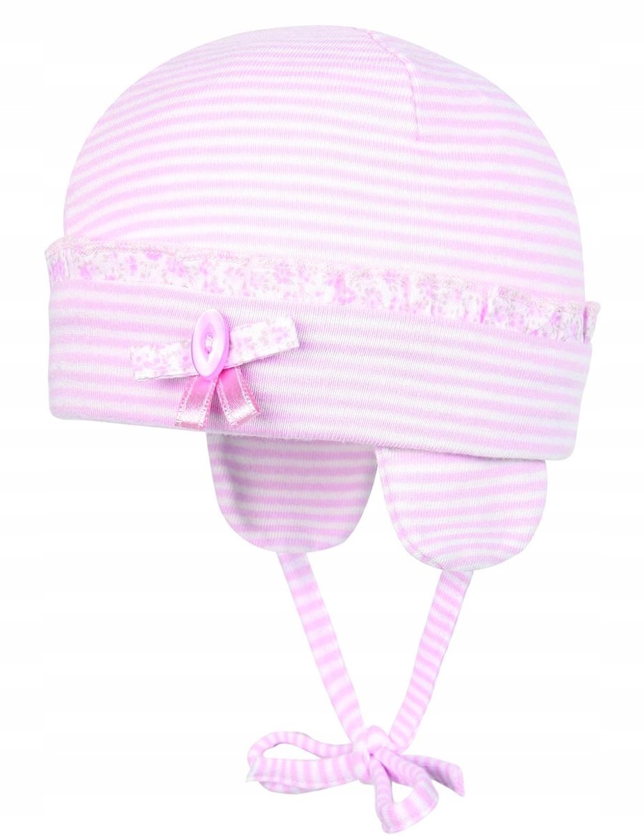 Baby muts Doll roze strepen, maat 41