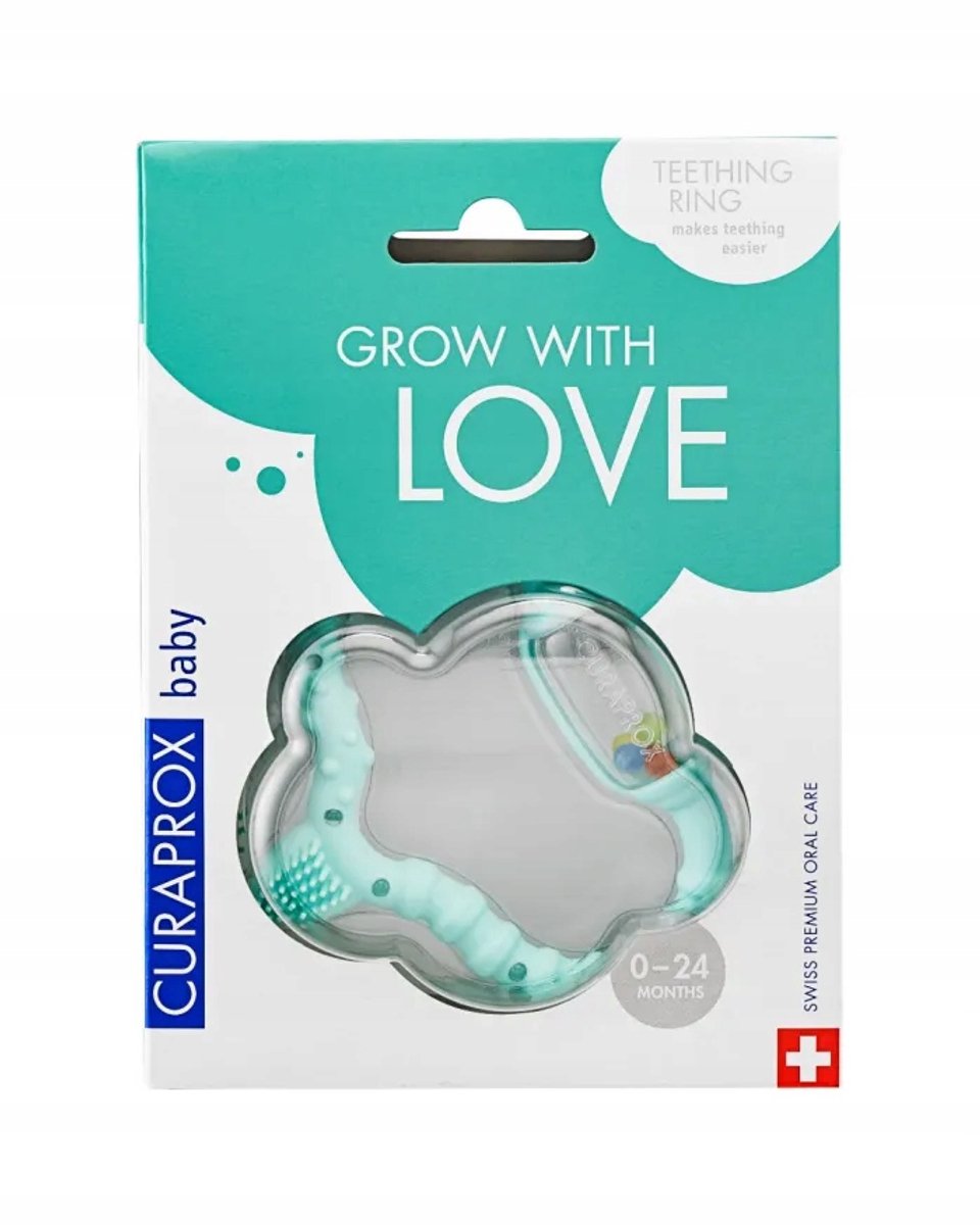 Curaprox Baby Bijtring met Rammelaar - Groen (0-24m)