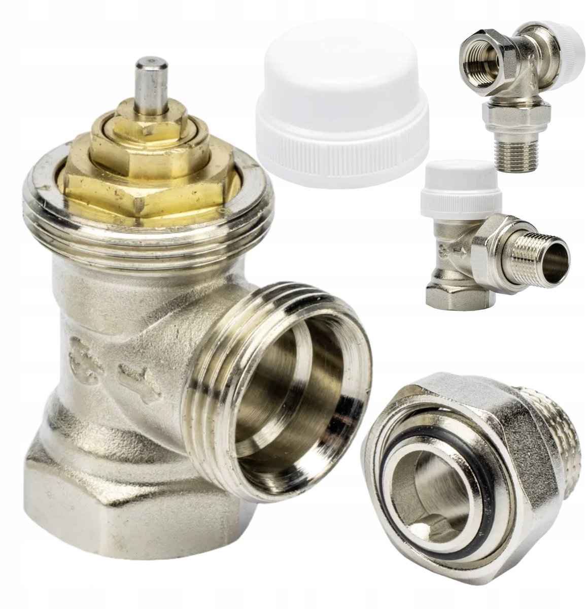 Thermostatische Radiatorafsluiter Hoek 1/2" DN15 Met Flow Regeling