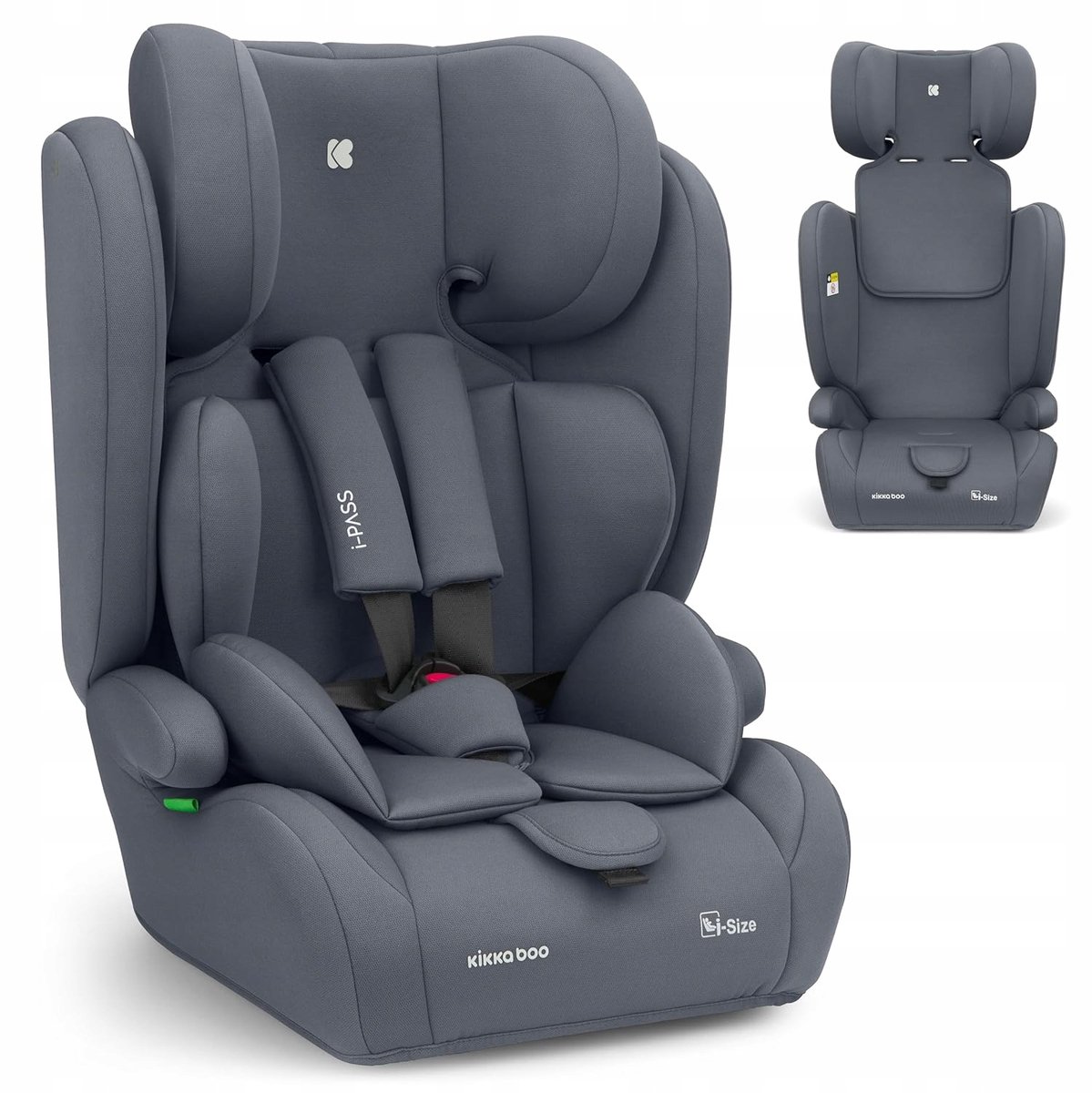Kikkaboo i-Pass Autostoel 76-150 cm Grijs