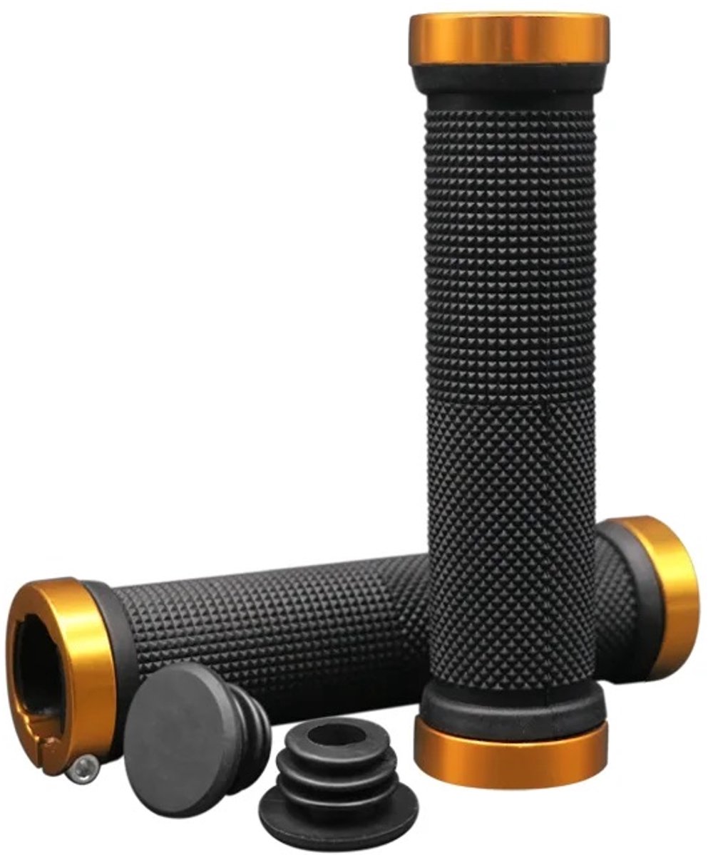RIDERACE TPR stuur met aluminium ring - zwart/goud