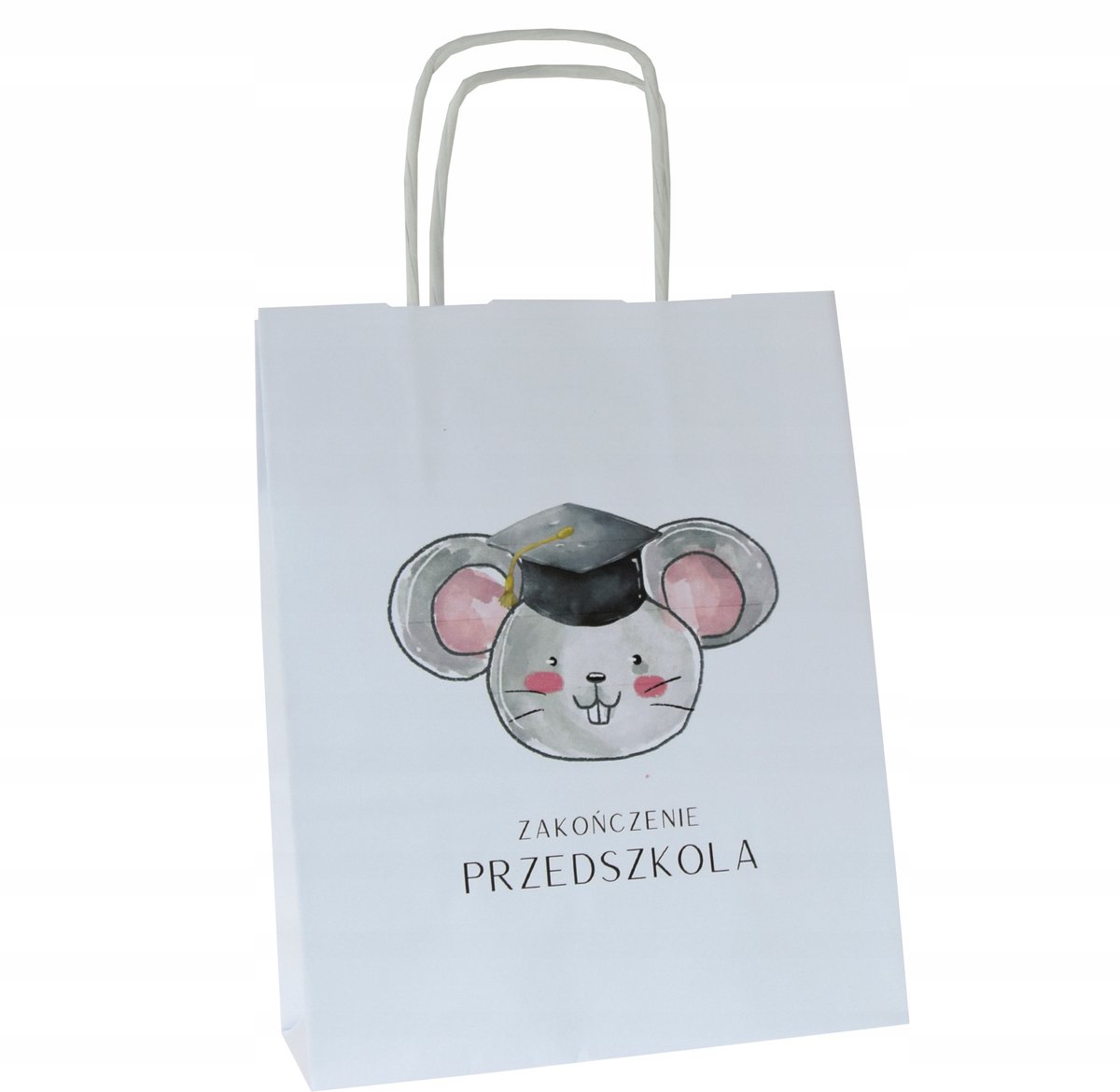 Papieren Cadeautas Muis - Afscheid Kleuterschool - 18x8x22cm