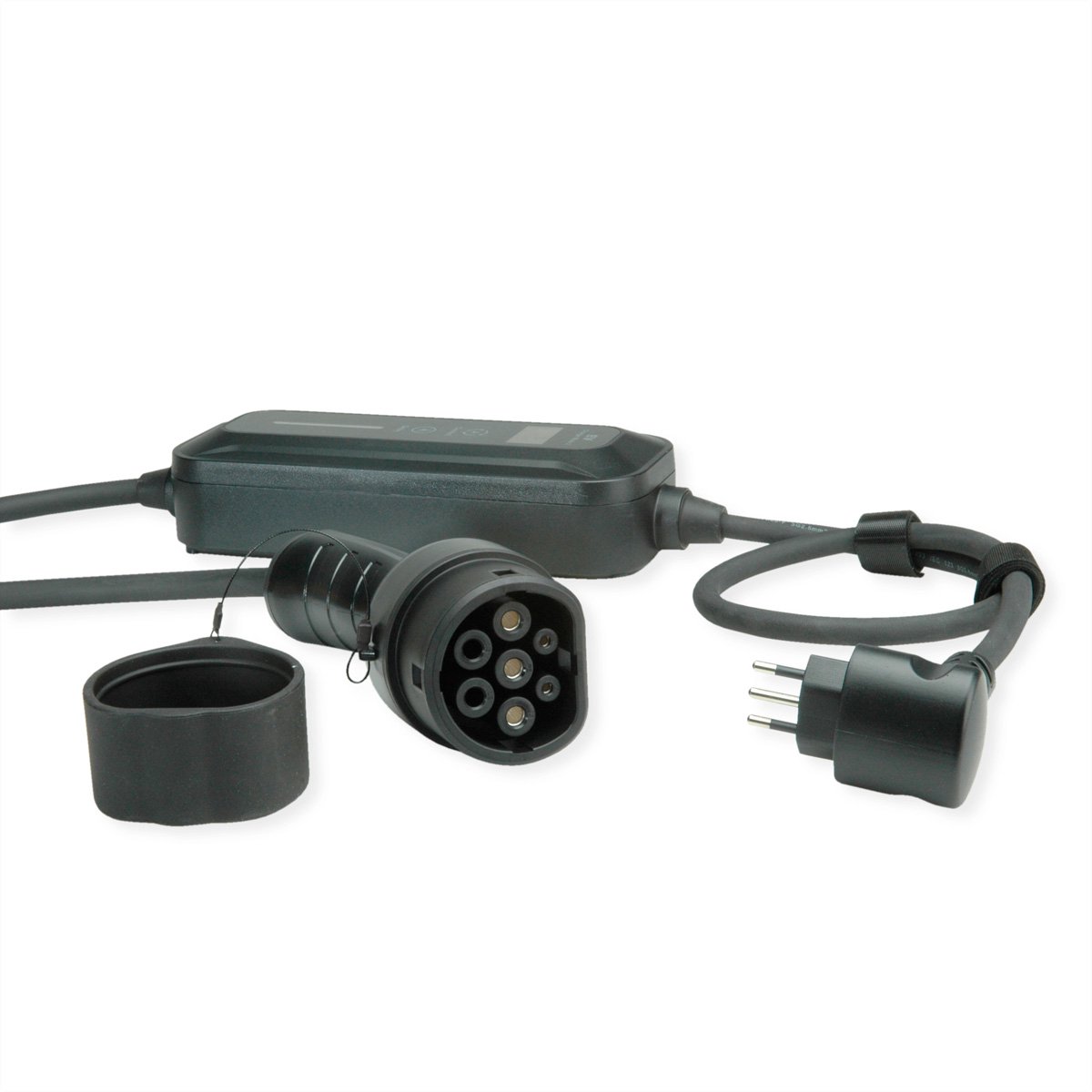 ROLINE Draagbare oplaadkabel voor e-car CEE7/7 - Type2, 1-fase, 250VAC (1P+N+E), 32 A, 7.4 kW, 5 m