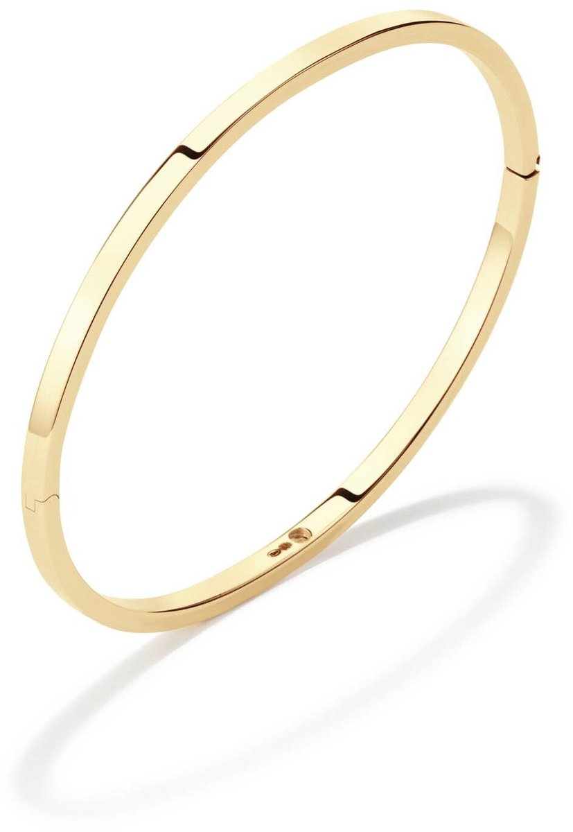 Glow 204.2563.62 Dames Armband - Bangle - Sieraad - 14 Karaat Goud - 3 mm breed - 62 mm lang