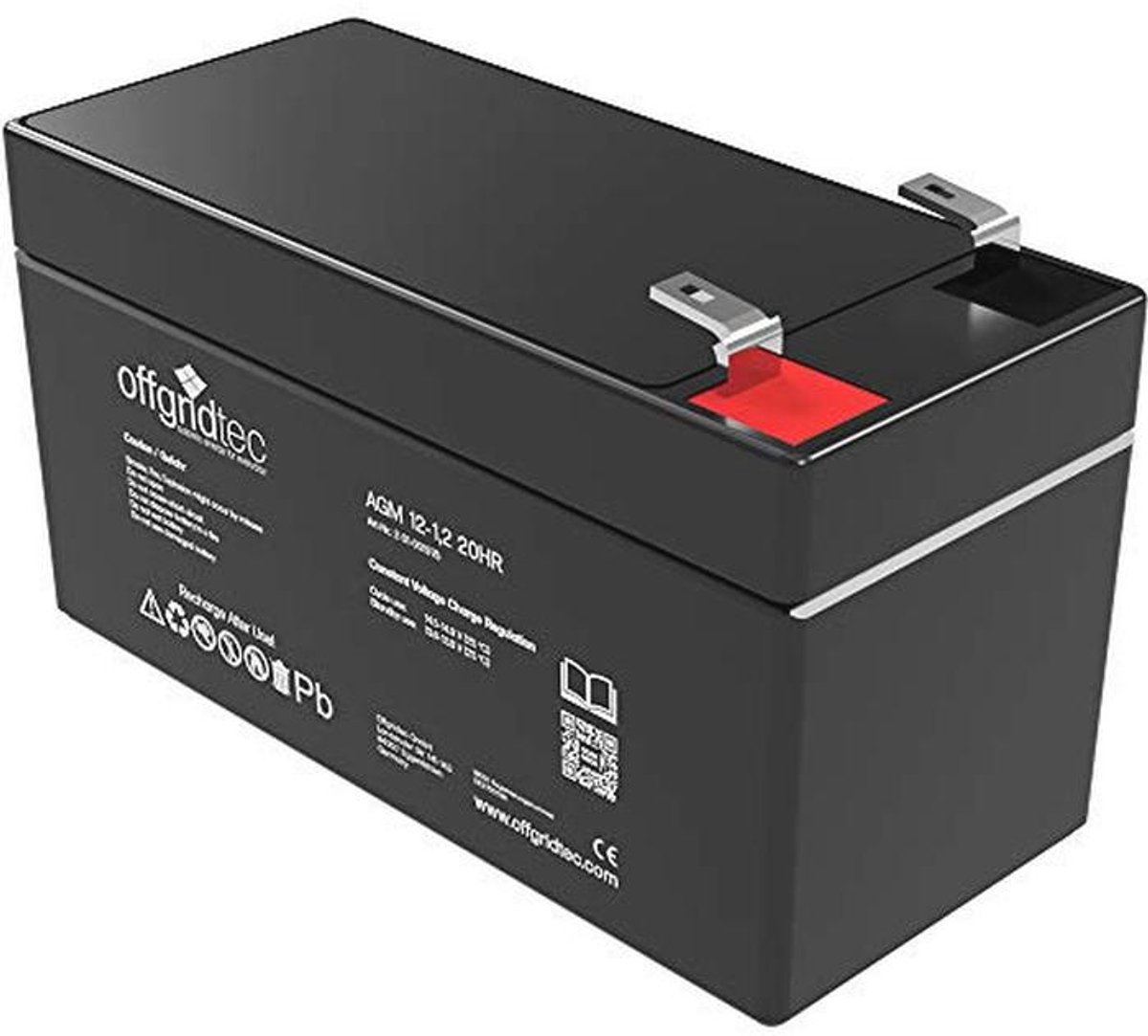 AGM Loodaccu 1,2 Ah 12V - Ondersteuning voor Zonne-energie en UPS