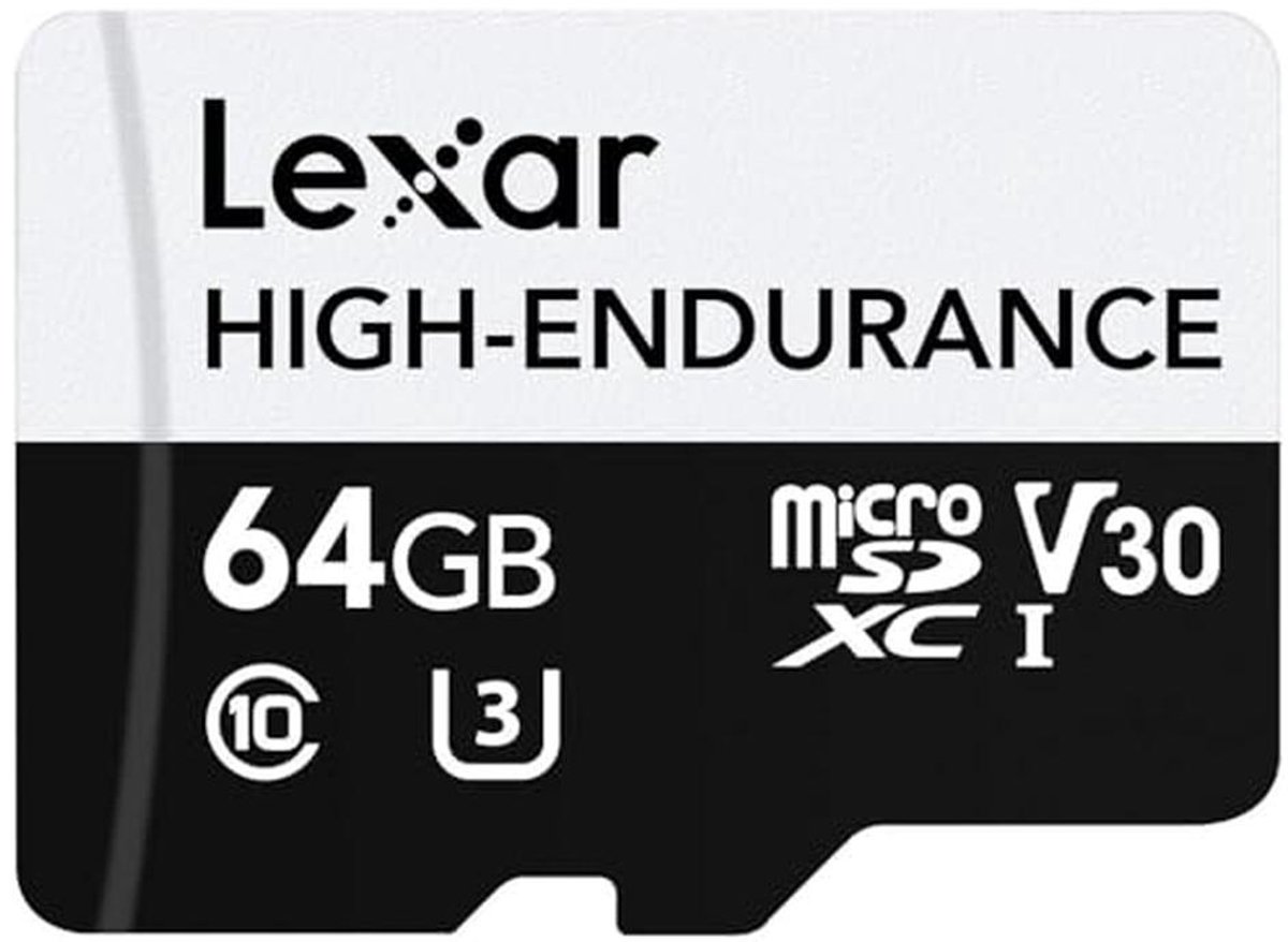 High-Endurance MicroSDHC Card - 64GB Class 10 met 100MB/s Leessnelheid voor Beveiligingscamera en Dashcam