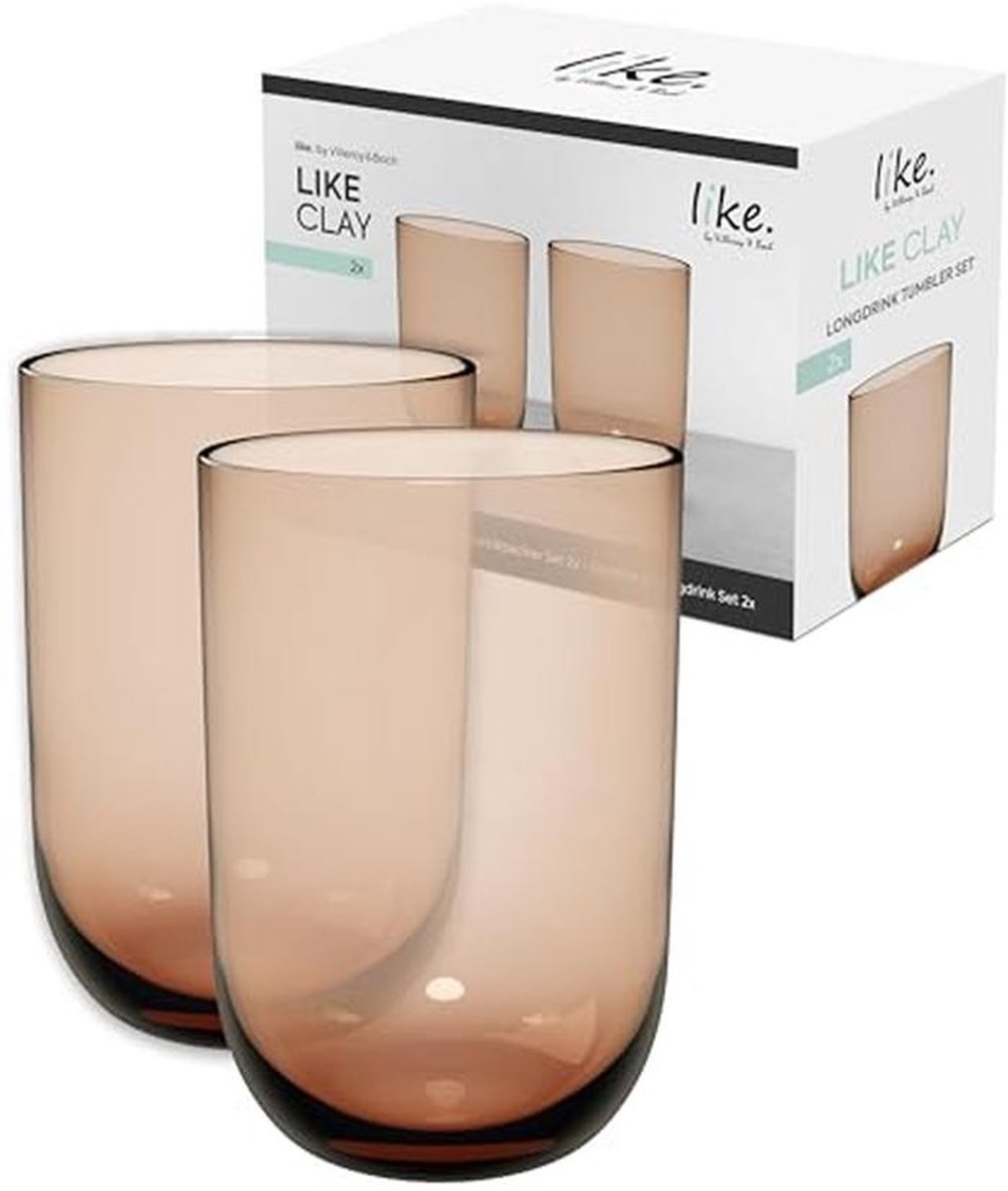 Clay Long Drink Glasses Set of 2 - 385 ml