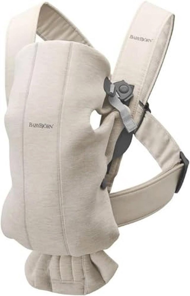 Mini Buikdrager voor Baby's - Lichtbeige, 0-12 maanden, Ergonomisch en Aanpasbaar
