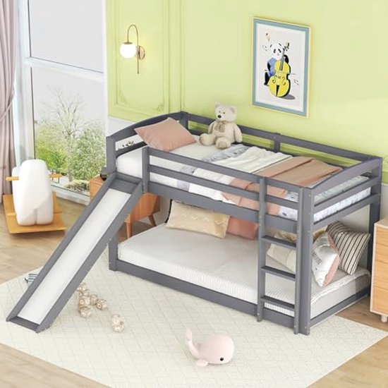 smartwood Vloerbed 90x200 - Kinderbed van Dennenhout met FSC-certificaat - Montessori Bed met Gebogen Lattenbodem tot 230 kg voor Jongens en Meisjes - Eenvoudige Montage - TILA 7