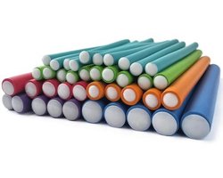 Papillotjes voor Natuurlijke Krullen - 40 Stuks, Geschikt voor Grote en Kleine Krullen, Flexibel en Meerkleurig
