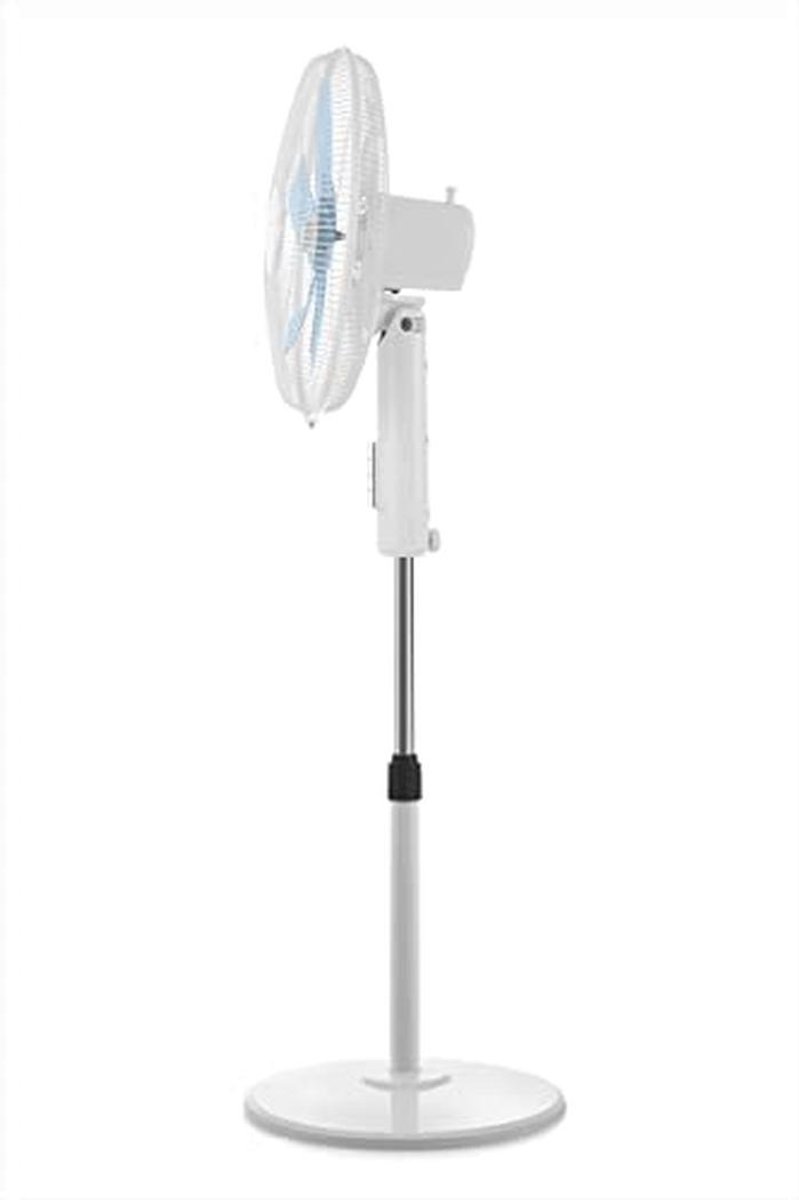 Stijlvolle Staande Ventilator met 3 Snelheden, Draaibare Kop en Hoogteverstelling - 45 W, Wit