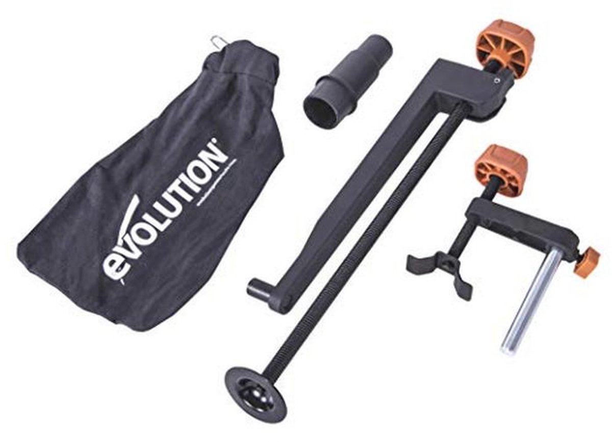 Accessoirepakket voor verstekzaag met klemmen, stofzak en stofzuigeraansluiting - 255 mm