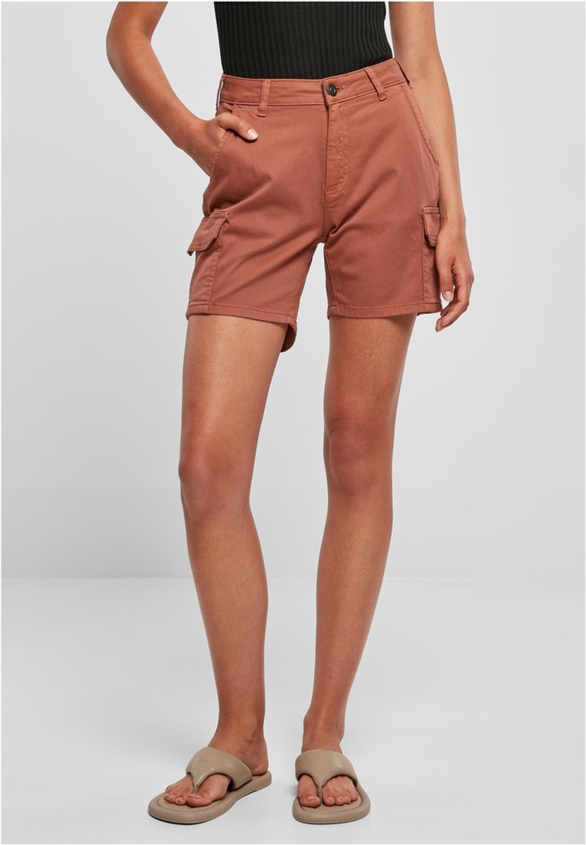 Urban Classics High Waist Cargo Korte broek Taille 34 inch Oranje