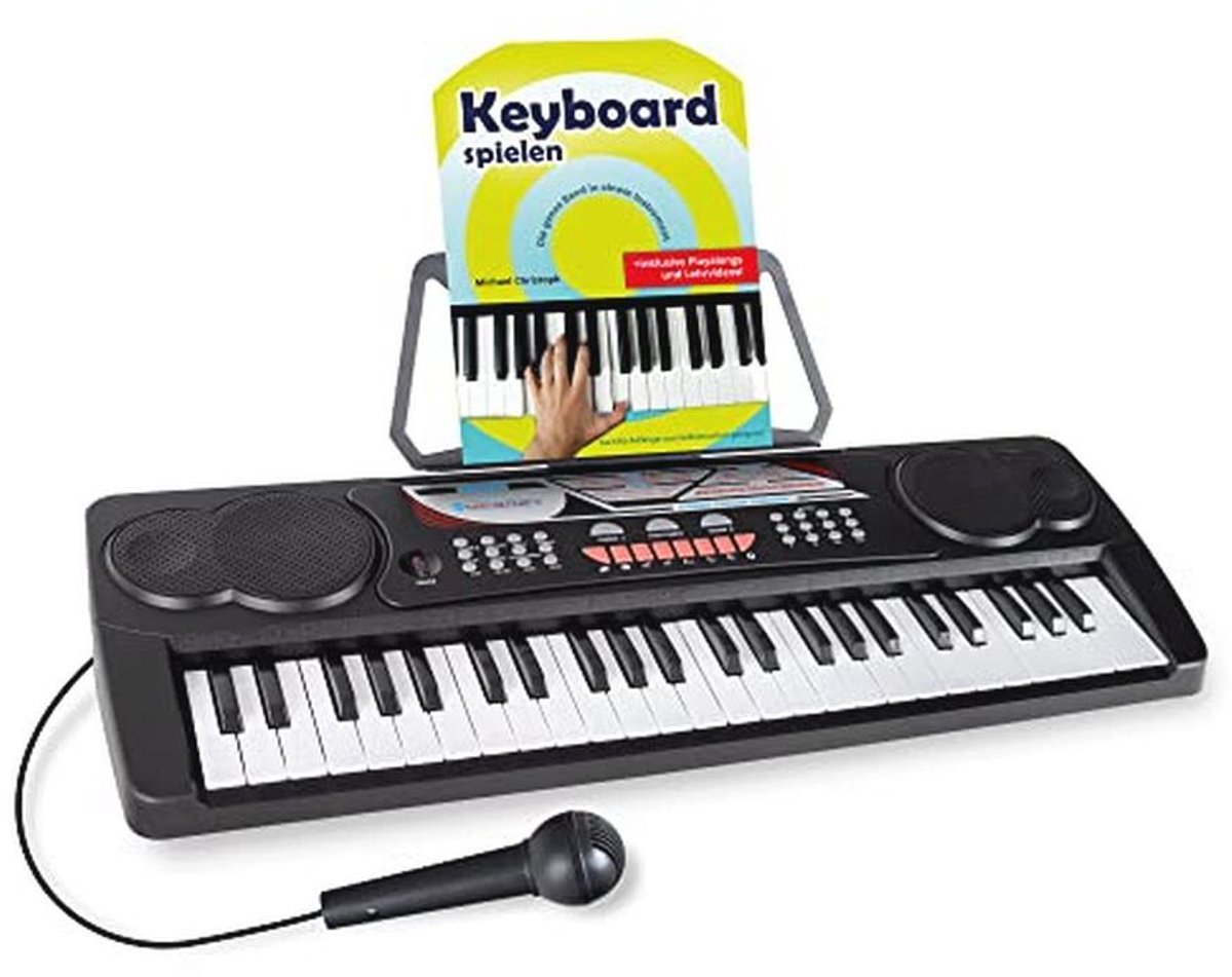 Keyboard voor Kinderen - 49 Toetsen Instapkeyboard met 16 Geluiden en 10 Ritmes - Inclusief Microfoon en Muziekhouder - Creatief en Leerzaam