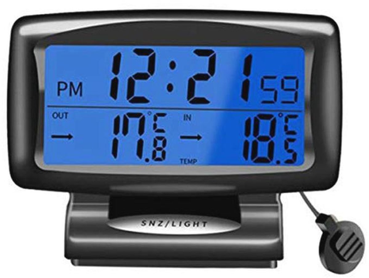Digitale Auto Thermometer met Wekker en Achtergrondverlichting