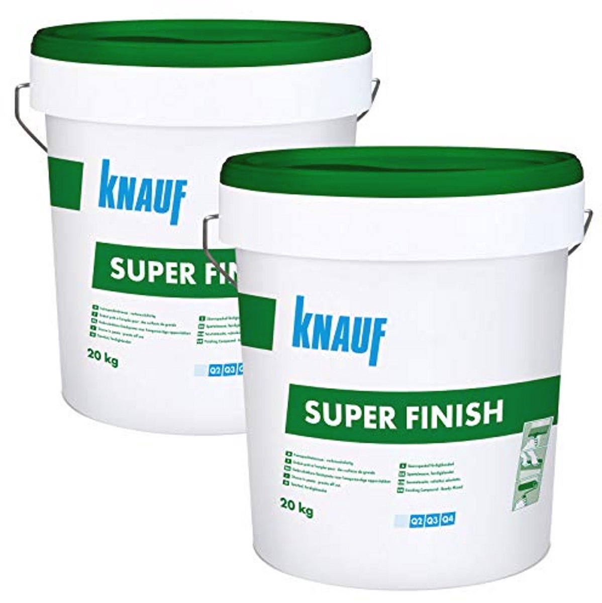 2 x Super Finish Fijne Plamuurmassa 20 kg - Gebruiksklaar voor Perfecte Afwerking