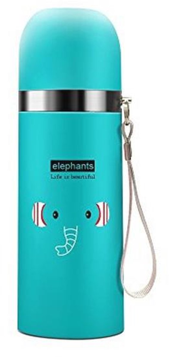 Jzhen Thermosfles 500 ml, roestvrij stalen drinkfles, vacuüm, isolatiefles, kinderfles
