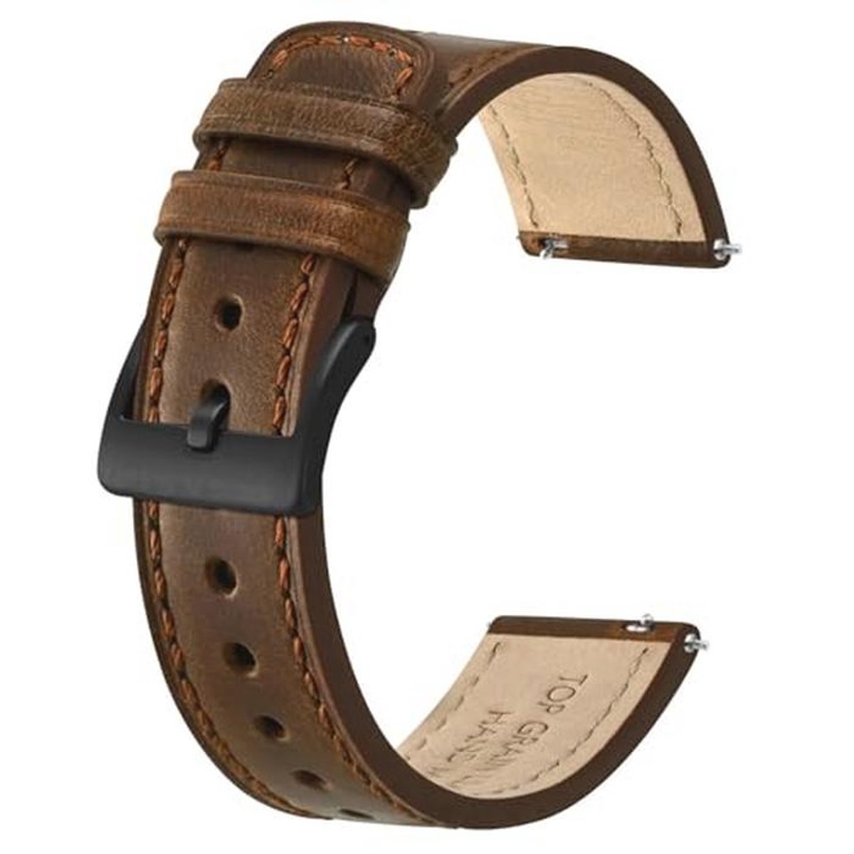 Leren Horlogebanden voor Mannen en Vrouwen - Vervangband met Snelle Ontgrendeling, 18mm, 20mm, 22mm