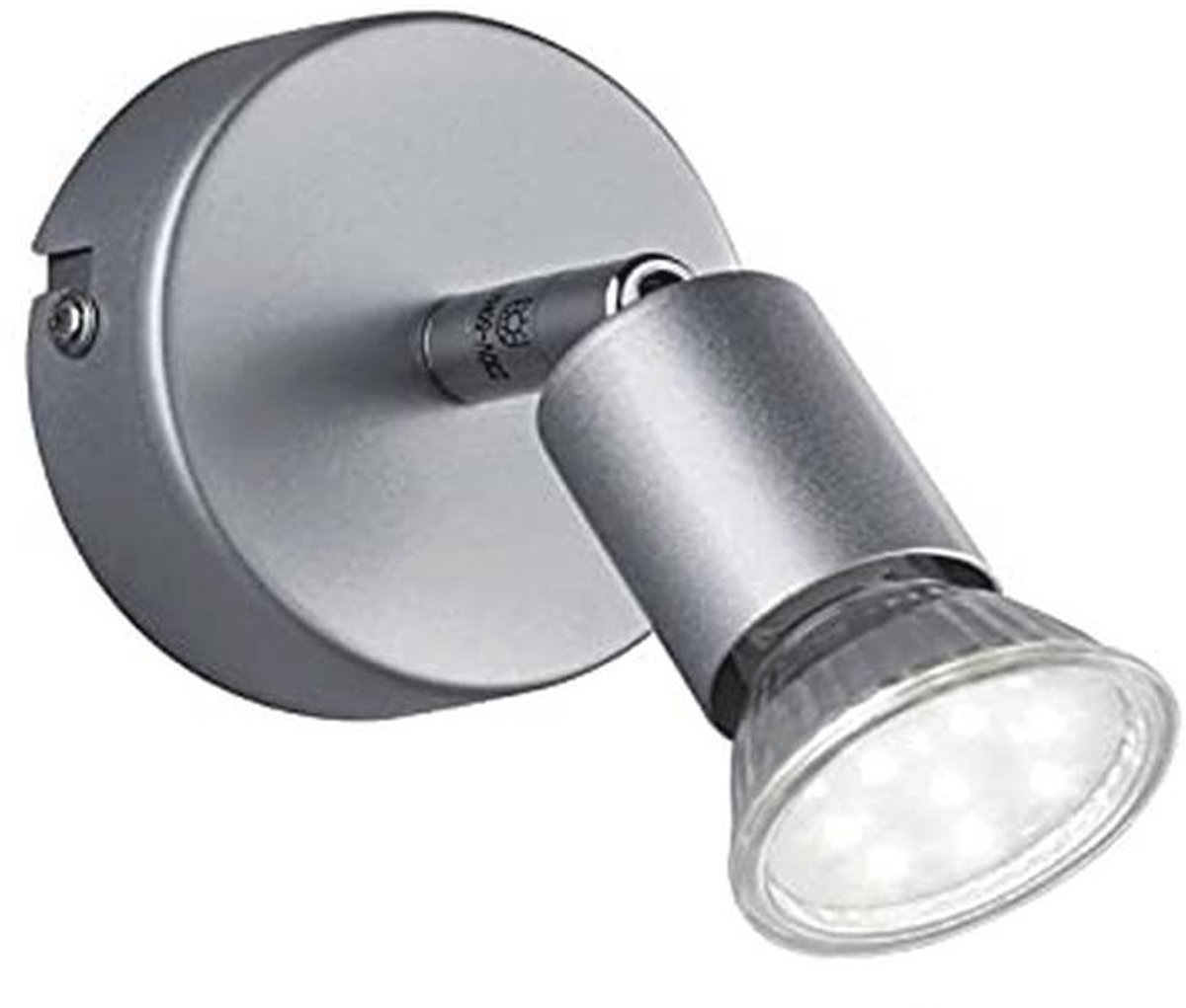 LED wandspot in titaniumkleur, 3W GU10, moderne verlichting voor binnen