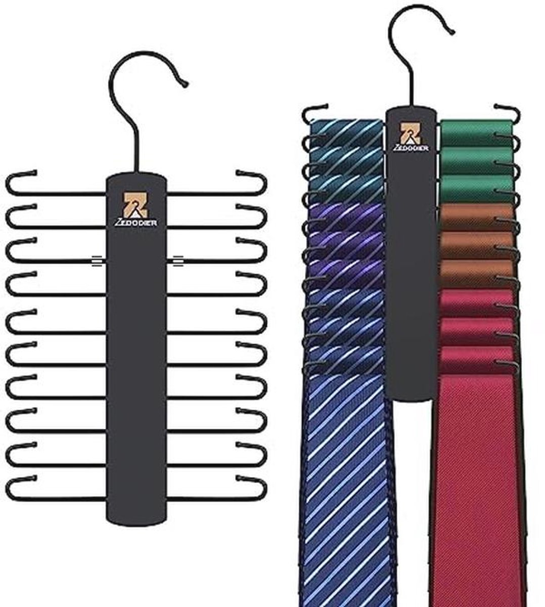 Tie Hanger Set met 40 Haken - Ruimtebesparende Stropdas Organizer voor Mannen