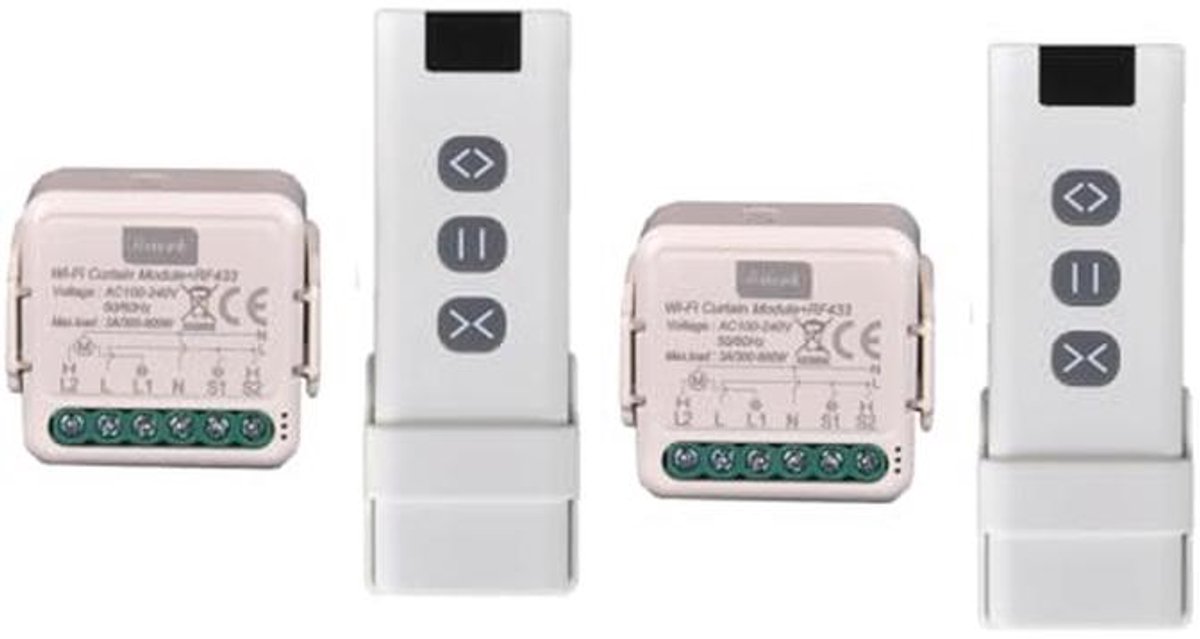 Draadloze rolluikschakelaar met afstandsbediening - Elektrische module voor rolluiken - 3A