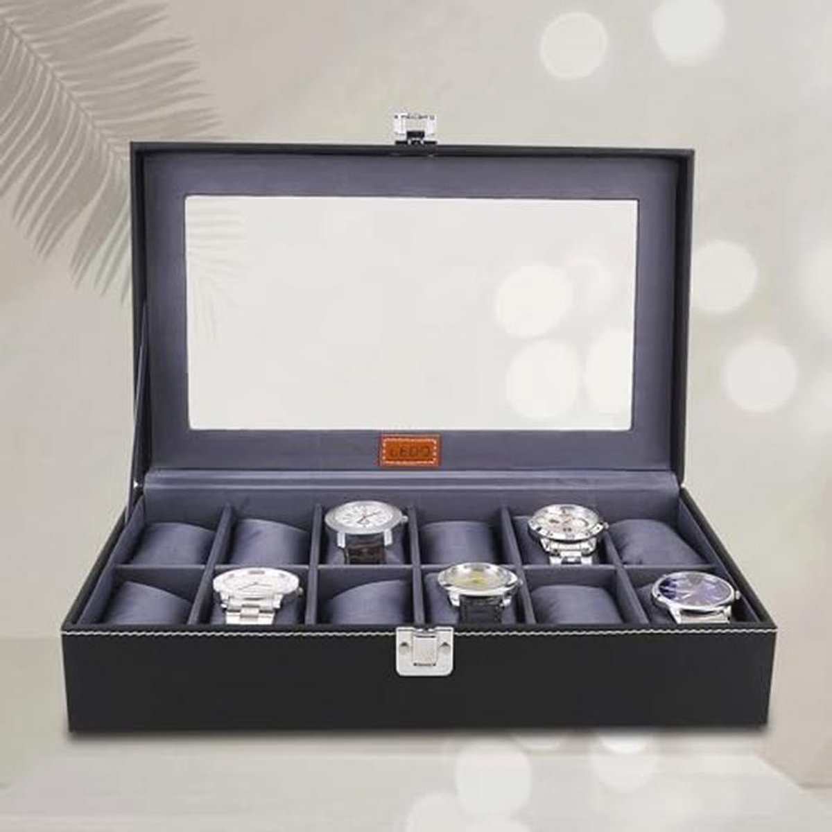 Horloge Box Organizer voor 12 Horloges in PU Leer - Perfect voor Heren en Vrouwen