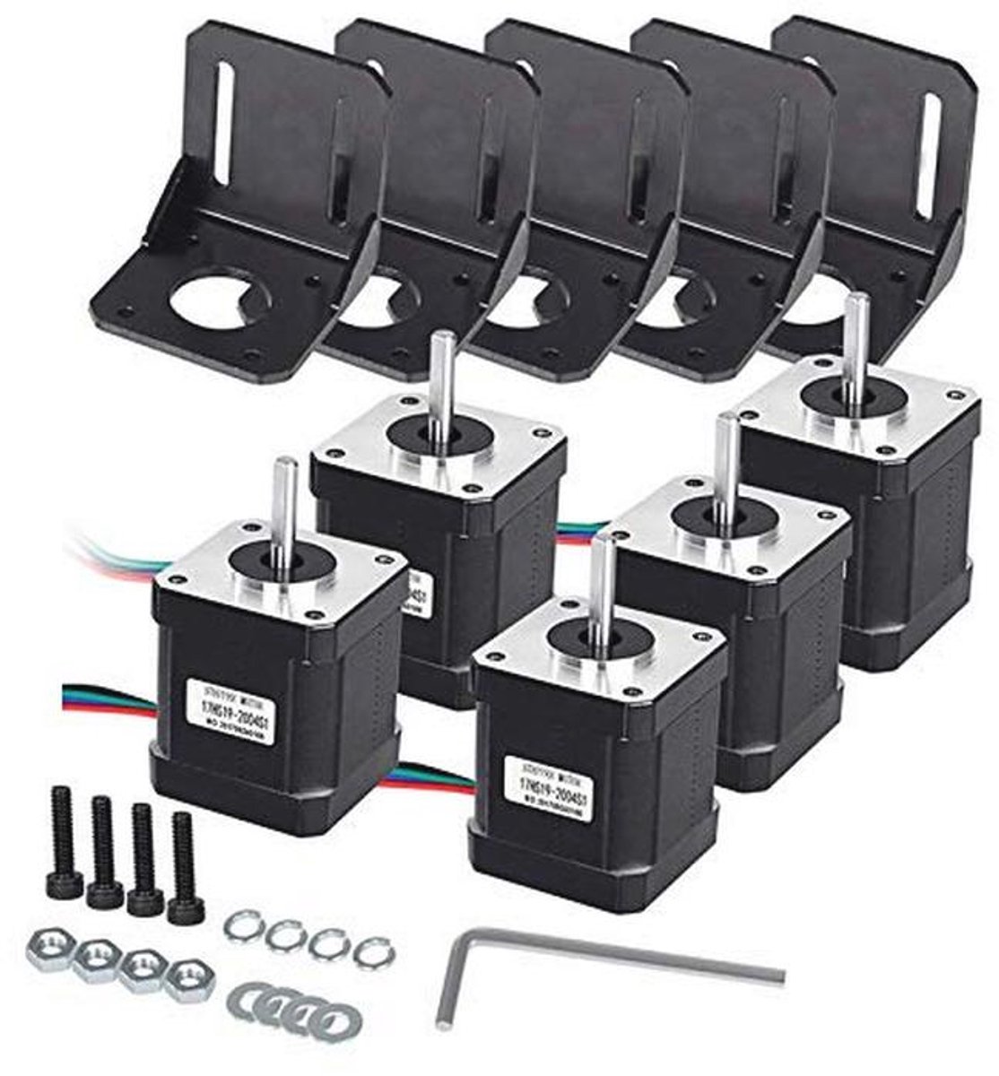 Bipolaire NEMA 17 Stappenmotor 2.0A voor 3D-printer/CNC met Montagebeugels