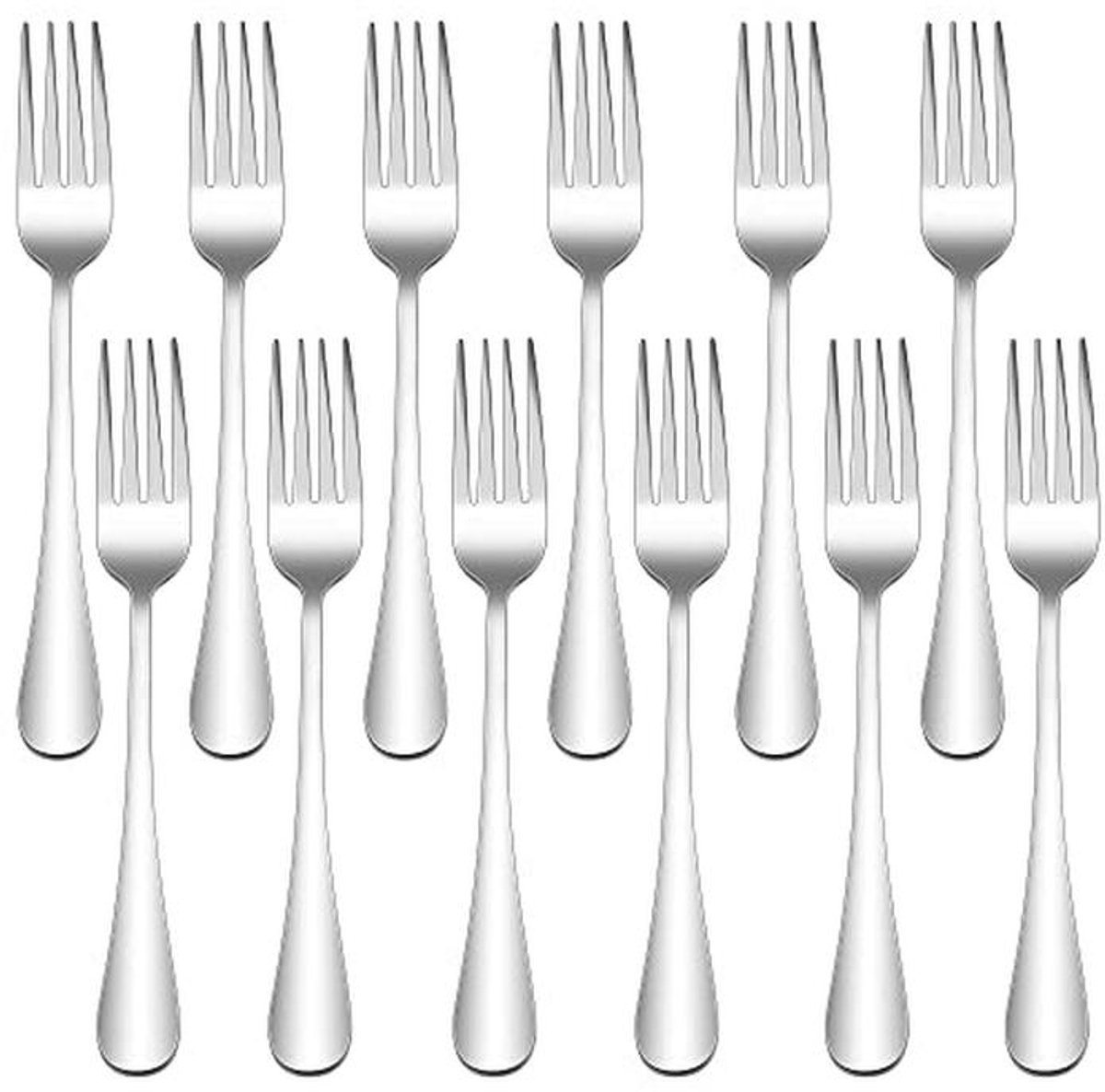Elegante 12-delige roestvrijstalen tafelvorkens set - 19,5 cm hoogglans gepolijst, vaatwasmachinebestendig