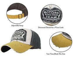 YULOONG Klassieke baseballpet 100% katoenen honkbalhoed Vintage gewassen denim pet Verstelbare maat voor heren Dames Unisex