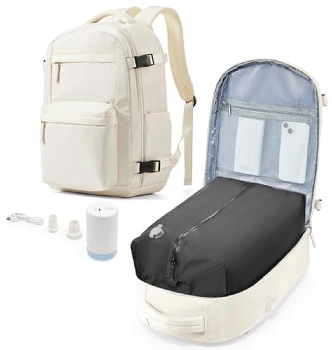 Vacuüm Rugzak 35L - Compacte Handbagage Reistas met Vakuümsysteem