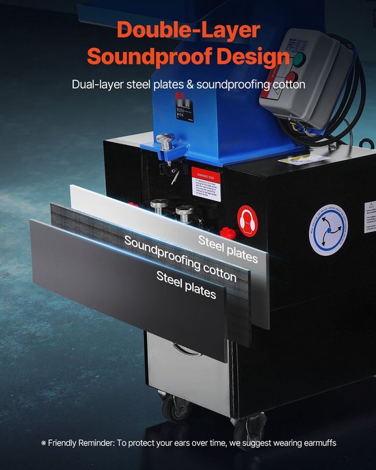 Kunststof Shredder/Crusher - Plastic Granulator - 2,2 kW Motor - Capaciteit 100–150 kg/uur - SKD11 Snijmes - 6 mm Zeef - 380V 50 Hz 3-Fase - Voor PVC/ABS/PTFE — afbeelding 2