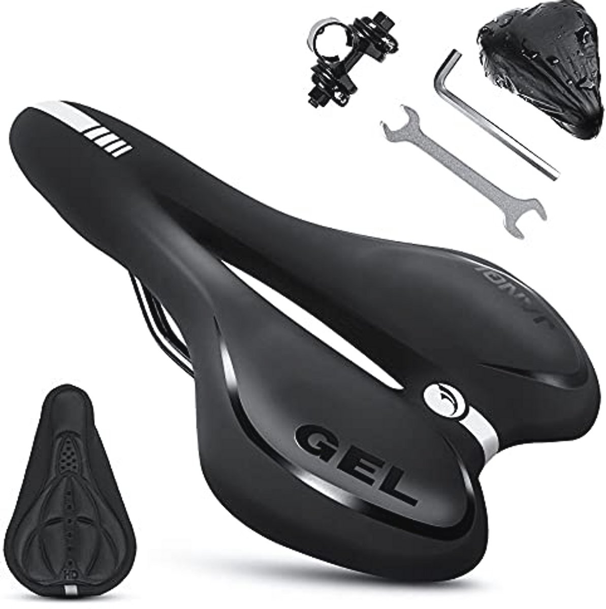 Comfortabel Fietszadel met Gel, Schokbestendig Ontwerp en Ademend Kussen voor Mountainbikes en Racefietsen