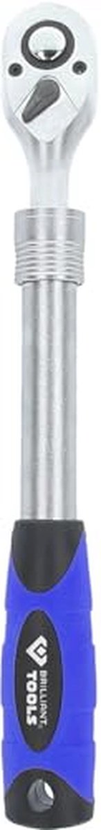 Omstelbare telescopische ratel 1/2 inch met 72 tanden en drukknopactivering