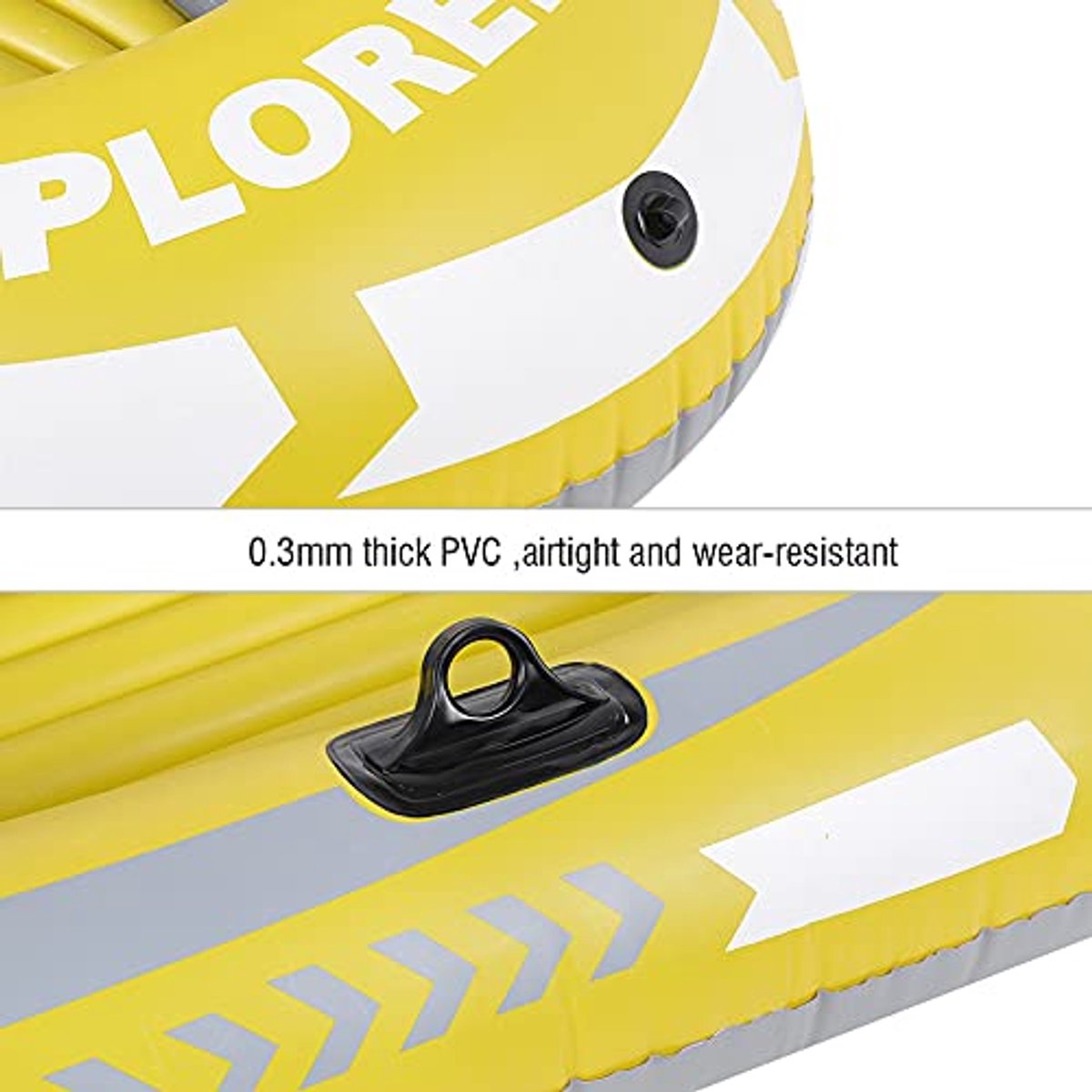 Opblaasbare 2-persoons kinderopblaasboot PVC Gele PVC opblaasbare kano 1-persoons roeiboot Vissen Driften Duiken