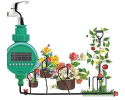 GOTOTOP Automatische bewateringsprogrammeur, elektrische timer, sproeier, tuinbediening, mechanische tap, smart sprinkler controller, automatische timer voor tuinplanten, Groen