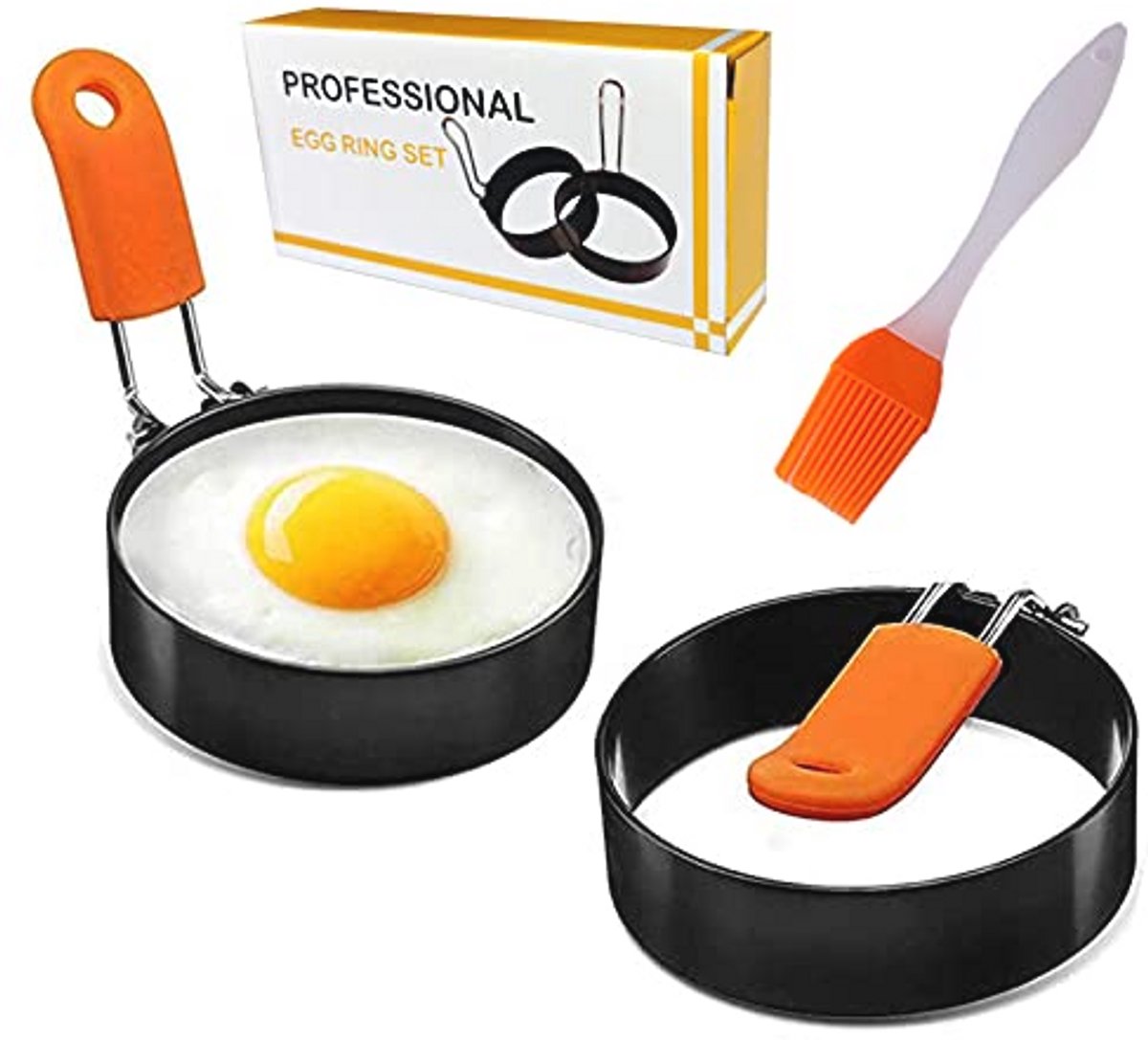 Eierring Set van 2 - Roestvrijstalen Moulds voor Perfecte Spiegeleieren en Omeletten