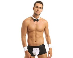 Sexy Stripper Kostuum voor Heren met Vlinderdas en Bretels