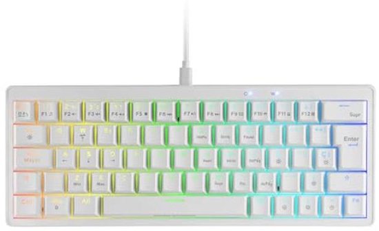 MARSGAMING MKMINIPRO, Ultra-Compact Mechanical 60% Keyboard, Hot-Swap Mechanical Switches, RGB Chroma Lighting, Gaming Keyboard Antighosting, Multiplatform, Brown Switch, Spanish, White