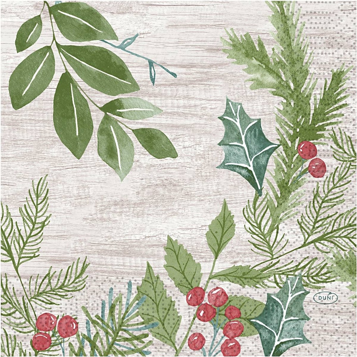 Duni - Servet l33b33 cm wintergreenery 20st