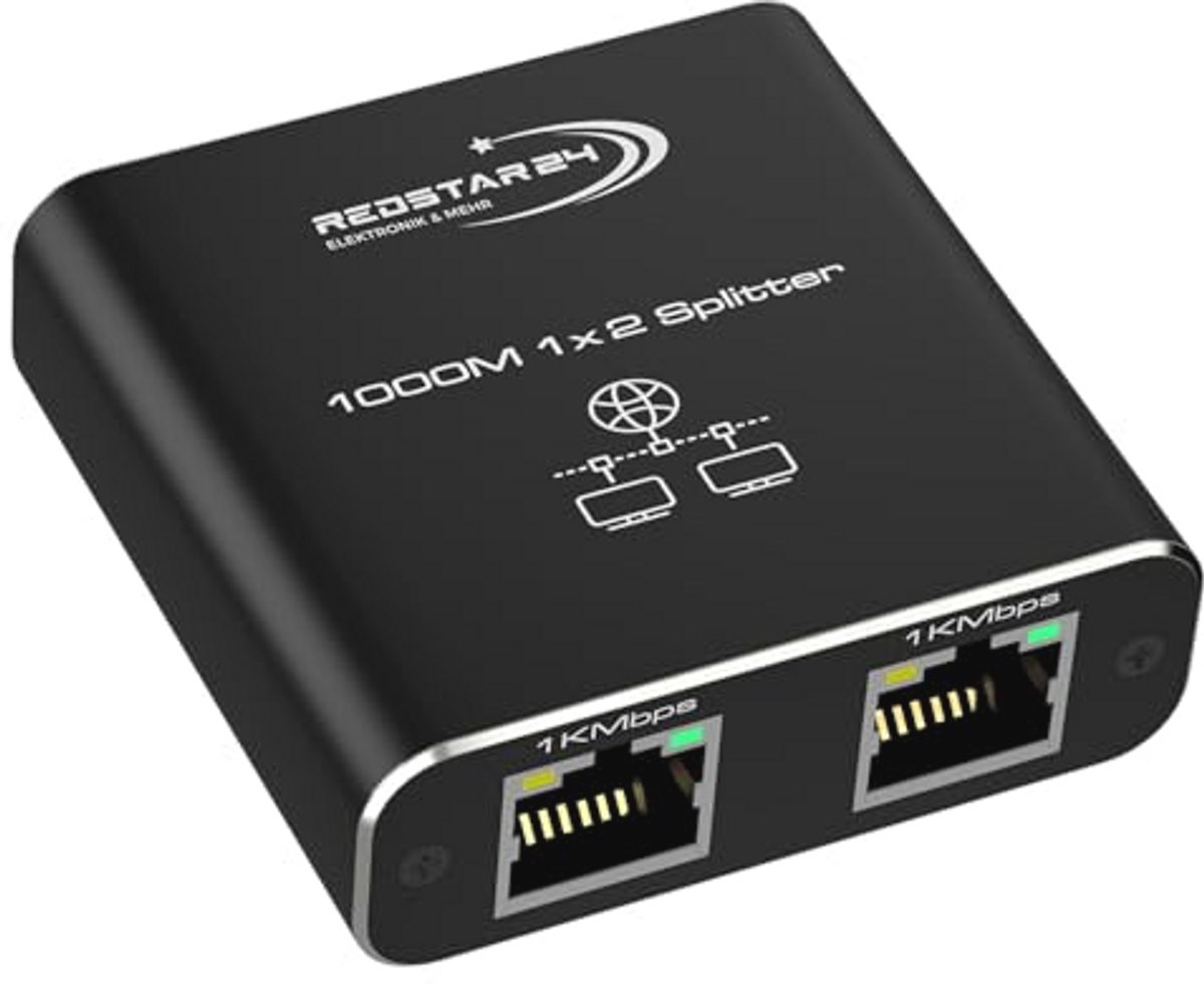 LAN Splitter 1 op 2 - 1000 Mbps Gigabit Ethernet Switch met Type-C netsnoer voor computer en router