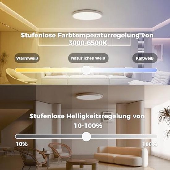 Dimbare LED Plafondlamp 24W met Afstandsbediening en Nachtlampfunctie van Merkloos — afbeelding 3